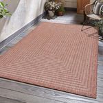 Adiva Rugs Outdoor Indoor Area Rug, Weather Resistant, Easy to Clean, Stain Resistant Floor Mat for Dining Room, Backyard, Deck, Patio (Copper Weiss, 7'10" x 10')