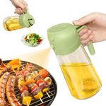 Kaemi 2 in 1 Oil Dispenser and Oil Sprayer for Cooking, 16oz/470ml Olive Oil Dispenser Bottle Spray and Pour for Kitchen, Salad, Air Fryer, Bbq(Green)