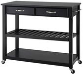 Crosley Furniture Full Size Kitchen Prep Cart with Solid Black Granite Top