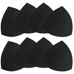 FANMAOUS 4 Pairs Bra Pad Insert,Removable Sport Bra Cup Triangle Breathable & Reusable Bra Pad for Yoga Bra,Swimsuits,Bikini (B/C Black 4 pairs)