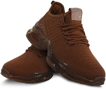 CLOUDAIR Women's Vesta Casual Fashion Sneaker - Slip-On Sock Women's Running Shoes - Air Cushion, Non-Slip & Breathable Platform Sneakers for Walking - Lightweight Girls Sneakers, Brown, 9 UK