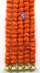 Asian Hobby Crafts Artificial Marigold Flowers with Bell Hanging, 5 Pieces (Dark Orange)