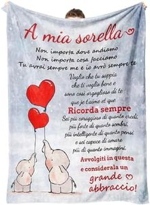 Tulolvae Regalo Compleanno Sorella, Flanella Bradipo Coperta Idee Compleanno Regali per Sorelle Donna a San Valentino Natale Festa Della Mamma, 50 * 60 in