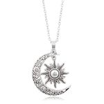 Aineecy Women's Alloy Sun Crescent Moon Choker Vintage Gothic Sunflower Sunshine Pendant Necklace Statement Jewelry Gifts (Gold)