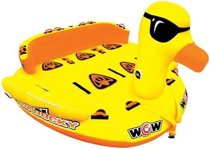 Wow Sports Mega Ducky Towable Deck Tube - 1-5 Person - 850 lb Capacity - Duck Design - for Boating - Youth & Adults