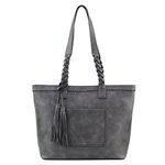 Lady Conceal Concealed Carry Purse - Locking Cora Stitched Gun Tote (Gray)