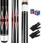 AKLOT Pool Cue,Pool Cues Sticks Set for Billiards 58 inch Billiard Cue Stick with 2 Chalks and Gloves