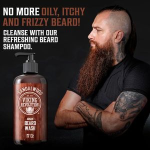 Viking Revolution Beard Shampoo Sandalwood 500ml – Gentle Cleanser