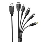 Mellbree 5 in 1 Charger Cable for Nintendo DS Lite, USB Charging Lead for DS Lite, Wii U/New 3DS XL,3DS XL,2DS,Dsi XL,NDS/GBA SP(Gameboy Advance sp),PSP 1000 2000 3000