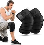 Bear Grips Knee Wraps - Heavy Duty Knee Brace Pair Compression and Elastic Support for Squats, Weightlifting, Powerlifting - Home Gym Workout Equipment Knee Support for Men and Women (Solid Black)