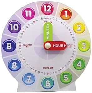 Interactive Educational Teaching Clock - Learn Time Easily, Durable Design for Kids with moveable arms, Engaging Hands-On Learning Tool, Perfect for Classroom & Home Use