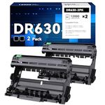 DR630 Drum Replacement for Brother DR-630 DR630 Compatible with Brother MFC-L2700dw MFC-L2705DW HL-L2300D HL-L2340DW HL-L2360DW HL-L2380DW DCP-L2520DW DCP-L2540DW Printer (2 Black, Not Toner)