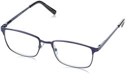 Foster Grant Men's Braydon Multifocus Reading Glasses, Matte Navy Blue/Transparent, 54 mm