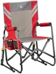 GCI Outdoor Freestyle Stowaway Rocker Portable Rocking Outdoor Camping Chair, Varsity Red/Gray