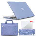 IBENZER Compatible with MacBook Pro 13 Inch Case 2015 2014 2013 end 2012 A1502 A1425, Hard Shell Case with Bag & Keyboard Cover & Screen Film for Old Version Mac Pro 13, Serenity Blue, R13-SRL+3SP