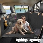 LIBERRWAY XL Dog Seat Extender for Trucks Back Seat, Large Space Hard Bottom Seat Cover for Dogs Hammock Detachable Waterproof Seat Protector, Pet Travel Backseat Bed for F150/RAM1500/Silverado L-SUVs