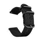 24mm Universal Ballistic Watch Band, CNYMANY Nylon Canvas Woven Loop Replacement Strap Wristband Buckle Fastener Adjustable Closure for Smart-watch Sport Fitness Tracker - Black