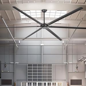 120 Inch Ceiling Fan Big Commercial Ceiling Fans without Lights for Shop Garage Living Room, Remote Control, 10 ft Outdoor Ceiling Fans with Reversible DC Motor, 6 Aluminum Blades, 6 Speeds, Timer