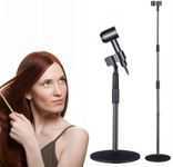 TAYUQEE Hair Dryer Stand Holder Hands Free 59in/150cm Height Adjustable Blower Stand with Upgraded Larger Clamp, 180 Degrees Rotatable Heavy Duty Blow Dryer Floor Stand Countertop Stand Holder