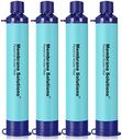 Membrane Solutions Water Filter Straw, Survival Filtration Portable Gear, Emergency Preparedness, Supply for Drinking Hiking Camping Travel Hunting Fishing Team Family Outing - 4 Pack