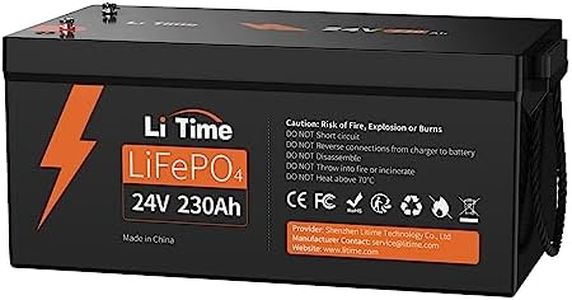 Litime 24V 230Ah LiFePO4 Battery Group 8D 4000+ Cycle Life, 5888W Continuous Output Power, IP65 Protection Class Perfect for RV Solar Power Back up Energy Marine.