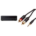 Sony STRDH190.CEK 2 Channel Amplifier with Phone Input and Bluetooth - Black & Amazon Basics 3.5mm to 2-Male RCA Adapter Cable - 2.4m / 8 Feet