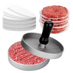 LAKEDO Burger Press Machine with 【100 Wax Disc Papers】 - Nonstick Aluminum Hamburger Patty Maker - Burger Press Set for Making Burger Patty