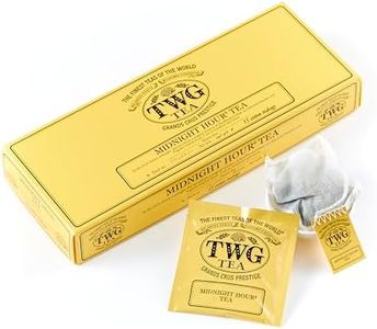 TWG Tea | Midnight Hour Tea | Black Tea | Fragrant Tropical Fruits | 15 Hand Sewn Cotton Tea Bags | Gift Set