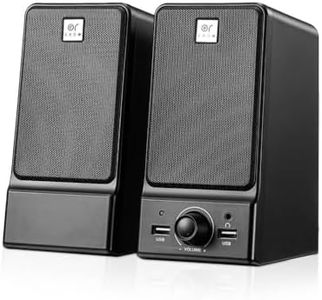 OROW Casse per PC,16W Altoparlanti PC,Chip DSP Incorporato,HIFI Stereo Completo, Basso Potente,Controllo Volume,Jack Per Cuffie,Alimentazione Tramite USB,Nero(S203)