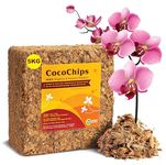 Coco Chips for Gardening 5Kg Brick Extra Nutrients Added Expands Upto 20 Kg Low Ec Coconut Husk Pure Natural & Eco Friendly Potting Mixture Soil Less Orchid Potting Mix Best for Plant Root Aeration