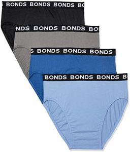 Bonds Men's Underwear Hipster Brief - 4 Pack, Blue / Black / Grey (4 Pack), Large