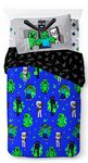 Jay Franco Minecraft Fight Back 100% Cotton 3 Piece Single Bedding Set - Includes Duvet Cover, Fitted Sheet & Pillowcase