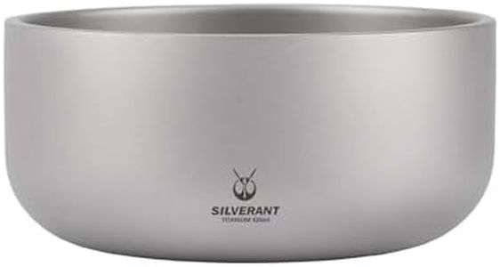 SILVERANT Titanium Double Walled Bowl Oatmeal Rice Soup Yogurt Doshware Ultralight Portable Tableware Outdoor Camping Double-Wall Backcountry Bowl- 420ml