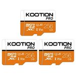 KOOTION 3-Pack 256GB Micro SD Card Micro SDXC UHS-I High Speed up to 90MB/s TF Card 256GB U3,A1,V30