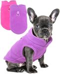 2 Pieces Fleece Dog Sweater Vest Winter Warm Dog Sweaters for Small Dogs Male Female Fall Pullover Dog Clothes with D-Ring Soft Puppy Sweater Cold Weather Dog Coat Sweater (Rose,Purple, Medium)