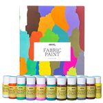 Nazca Colors Permanent Washable Fabric Paint – 24 Colours Set x 30ml – Acrylic Textile Paint Pack Ideal for Painting Clothes, T-Shirts, Leather, Sneakers, Jeans, Bags and Any Fabric – Great Coverage