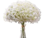 Dremisland Hydrangea Silk Flower Heads Pack of 10 Full Artificial Hydrangea Flowers with Stems for Wedding Centerpieces Bouquets DIY Floral Party Shop Home Decoration