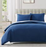 Duvet Cover Set Queen Size - Premium 1800 Super Soft Duvet Covers Collection - Lightweight, Duvet Cover - Soft Textured Bedding Duvet Cover (Queen, Dark Blue)