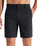 Libin Men's Golf Shorts 7" Work Dress Shorts Casual Hybrid Flat Front Shorts Lightweight Quick Dry, Black, Size 34