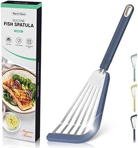 Nonstick Fish Spatula,Maywe Tanso Thin Slotted Spatulas Turner Silicone Fish Spatulas for Nonstick Cookware,High Heat Resistant BPA Free Cooking Utensils,Ideal for Fish,Eggs,Pancakes