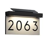 Solar House Numbers 3 Lighting Colors & Adjustable Solar Panel Address Plaques Personalized House Number for Outside, Waterproof Solar Powered Address Sign Outdoor