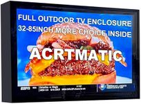 acrtmatic 50-55 inch Weatherproof Outdoor TV Cover with lock, Hard Cover and Durable, Clear Dust-proof Television Enclosure for Outside(Left Door), Full Motion TV Wall Mount and 2 Cooling Fans Include