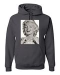 Wild Bobby Marilyn N5 Pop Culture Unisex Graphic Hoodie Sweatshirt, Charcoal, XXL