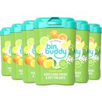 Bin Buddy Fresh Citrus, 450g, Pack of 6, Bin Freshener Deodoriser Powder, Leaves Your Bin Smelling Great, Suitable for Indoor and Outdoor Bins