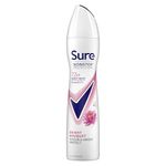 Sure Women Nonstop Protection Bright Bouquet Deodorant Antiperspirant with a strawberry and vanilla scent & body heat activated technology for 72 hour sweat protection 250 ml, Pack of 6