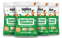 Septico Septic Tank Treatment 4 x 250g - 24 Months Supply | Bacteria Booster | Drain Cleaner | Odour Eliminator | Maintains Healthy Septic System