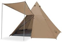 KAZOO Family Camping Tent Large Waterproof Tipi Tents 8 Person Room Teepee Tent Instant Setup Double Layer (Beige)