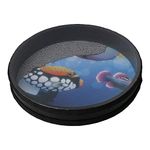 BQLZR 253mm/9.96inch Ocean Drum Hand Percussion Instrument Wave Bead Sea Sound Drum with Fish Pat