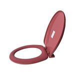 Luxart Oval Shape Toilet Seat Cover with Round Edges, PVC Cover for Western Toilet Seat - Glossy Finish, Sleek Design - Non-Soft Closing Commode Seat with Cover with Installation Kit (MAGENTA)