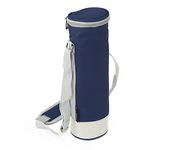 Greenfield Collection Insulated Solo Wine Bottle Cooler Bag for Picnic, Camping and Beach with Adjustable Carry Strap, Navy Blue